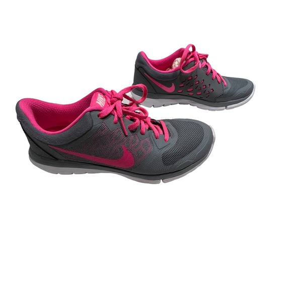 Nike Womens Flex 2015 Run 709021-009 Gray Pink Running Shoes Sneakers Size 7 - Picture 1 of 16
